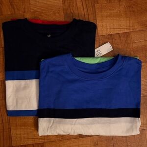 GAP Kids Blue and Black Colorblock Tees